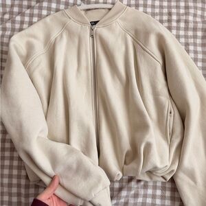 Zara Off-White Bomber Jacket